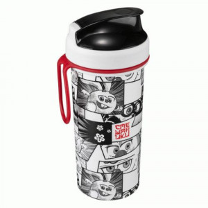 Стакан детский с крышкой, петлей и декором 400мл "СМЕШАРИКИ" белый 431335816 Бытпласт