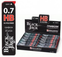 Грифель запасной BRAUBERG &quot;Black Jack&quot; Hi-Polymer НB 0,7 мм, 20 шт., 180451