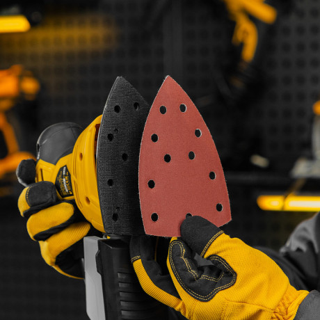 Треугольник абразивный на ворc. подложке под "липучку", перф., P 320, 150х150х100 мм, 5 шт. Denzel