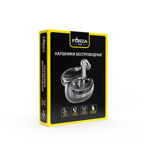 FORZA Наушники беспроводные TWS Pulse, внутриканальные, 30/200 мАч, BT5.3, чёрный