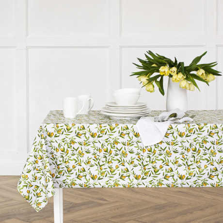 PROVANCE Лимонный курд Скатерть ПВХ 140х230см на текстильной основе, лимоны