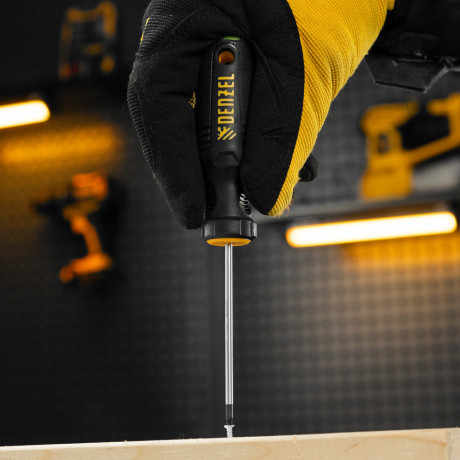 Отвертка, PZ0x75 мм, S2, 3к рукоятка Denzel