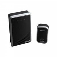 Uniel Звонок беспроводной 150м, 38 мелодий 3xAA черный/серебр UDB-017W-R1T1-38S-150M-BL/SL