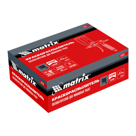 Краскораспылитель пневматический для финишных работ с верхним бачком V 0,1 л, сопло D 0.5 мм Matrix