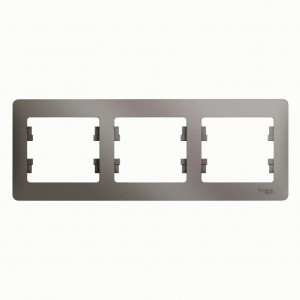 Systeme Electric GLOSSA рамка СУ 3 мест. платина (горизонт.) GSL001203 (5!)