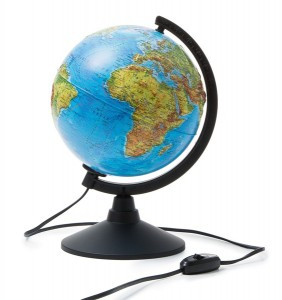 Глобус физико-политический с подсветкой рельефный,210мм 414125