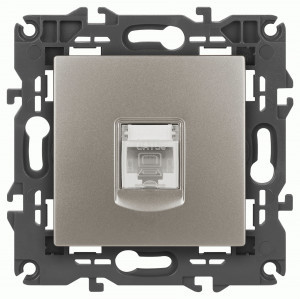 ЭРА Elegance мех. роз.комп  СУ 1 мест.  титан (RJ45)  14-3107-16 65764