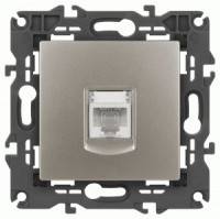 ЭРА Elegance мех. роз.комп  СУ 1 мест.  титан (RJ45)  14-3107-16 65764