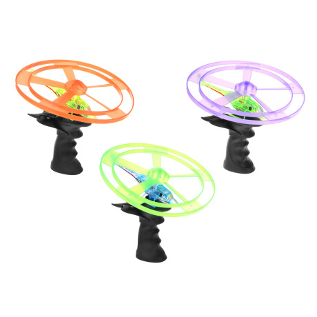 ИГРОЛЕНД Пропеллер запускалка, со свет.эфф, диск 15см, пистолет для запуска, PP, 23,5х28,5х5,5см