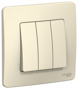 Systeme Electric BLANCA выкл. СУ 3 кл. 10А молоч. (пл.осн.) BLNVS100502 (10!)