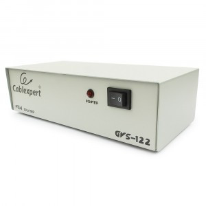 Разветвитель VGA Cablexpert, HD15F/2x15F, 1комп.-2 монитора, каскадируемый