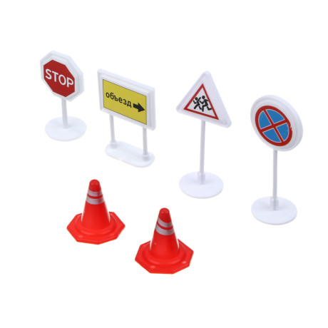 ИГРОЛЕНД Набор машинок дорожный, 10 предметов, PP, 17х24х3см, 3 дизайна