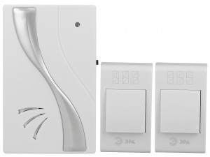 ЭРА звонок беспроводной цифр. TWIN-B 100м, 32 мелодии, 2хAAA/A23, 2 кнопки IP20 BL 0857