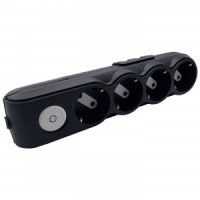 OVIVO Колодка 4гн. (земля), выкл, суппорт, черный 700-080000-124