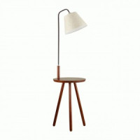 ODEON LIGHT 4666/1F ODL20 433 темное дерево/рогожка Торшер со столиком E27 1x60W 220V