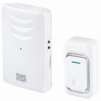HomeStar Звонок беспроводной HS-0118 100м, 38 мелодий с рег.звука, с кнопкой БЕЛЫЙ 105593