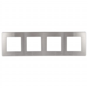 ЭРА 12 рамка СУ 4 мест. САТИН, алюминий 12-5104-03 8908