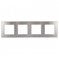 ЭРА 12 рамка СУ 4 мест. САТИН, алюминий 12-5104-03 8908