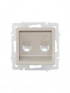 Lezard VESNA мех. роз. комп/телеф СУ 1 мест. титан (RJ45+RJ11) (корп. ABS)  742-3788-143