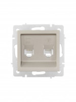 Lezard VESNA мех. роз. комп/телеф СУ 1 мест. титан (RJ45+RJ11) (корп. ABS)  742-3788-143