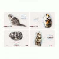 Альбом для рисования 24л., А4, на скрепке BG &quot;Акварельные котики&quot; Арт.339410