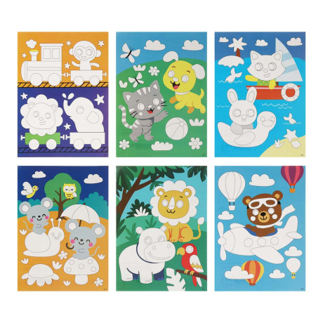 ХОББИХИТ Аппликация самоклеящаяся "Микс", бумага, ЭВА, 21х27см, 8-12 дизайнов