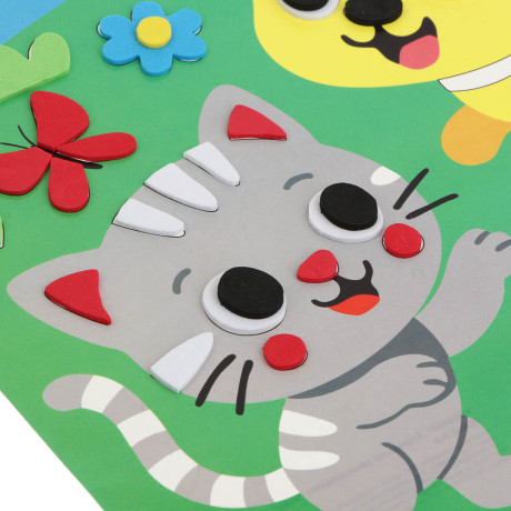 ХОББИХИТ Аппликация самоклеящаяся "Микс", бумага, ЭВА, 21х27см, 8-12 дизайнов