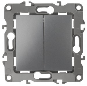 ЭРА 12 мех. выкл. (перекл.) СУ 2 кл. (перекрестный) 10А, 250В графит автоклеммы 12-1112-12