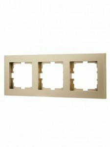 Lezard VESNA рамка СУ 3 мест. (горизонт) (корп. ABS) золото 742-3600-148