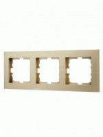 Lezard VESNA рамка СУ 3 мест. (горизонт) (корп. ABS) золото 742-3600-148