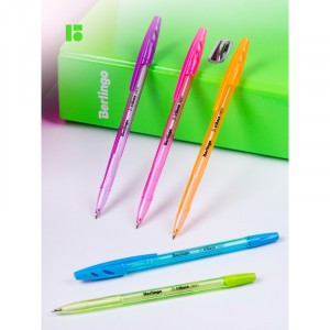 Ручка шариковая Berlingo "Tribase Neon" синяя, 0,7мм, корпус ассорти Арт.265896