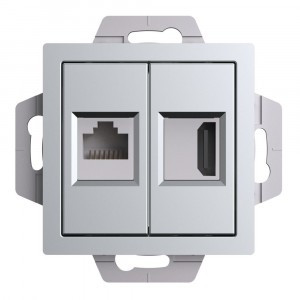 Systeme Electric AtlasDesign мех. роз. СУ 1 мест. HDMI+RJ45, кат.5Е, АЛЮМИНИЙ ATN000382