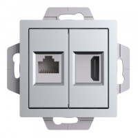 Systeme Electric AtlasDesign мех. роз. СУ 1 мест. HDMI+RJ45, кат.5Е, АЛЮМИНИЙ ATN000382