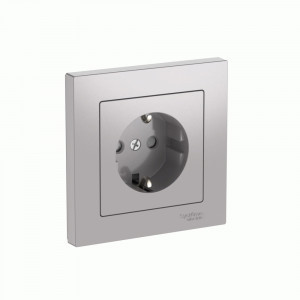 Systeme Electric ATLASDESIGN роз. СУ 1 мест. (земля) штор, 16А (автоклеммы)АЛЮМИНИЙ ATN000344S (10!)