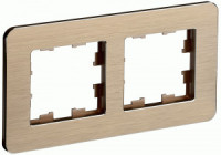 IEK BRITE Рамка СУ 2 мест. РУ-2-1-Бр металл шампань RE AL BR-M22-M-21-K37