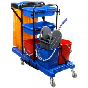 Тележка уборочная, 2 ведра 20л,11л, отжим, держат.для мешка,мешок,2 поддона,OfficeClean Professional