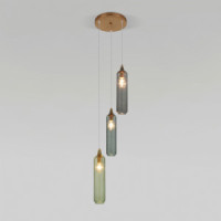 Eurosvet св-к подвес. 3x60W E14 280х280х1485 мет син./дымч./зел. Siesta 50252/3 Умный дом a063661