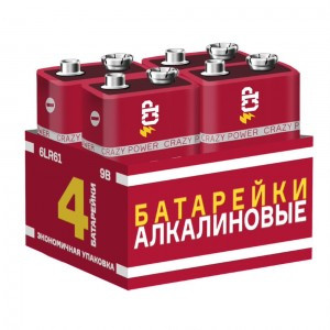 Э/п CRAZYPOWER 6LR61 BOX4 крона (4/24/192)