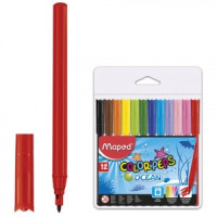Фломастеры MAPED &quot;Color&#039;peps Ocean&quot;, 12 цветов, смываемые, вентилируемый колпачок, 845720 150764