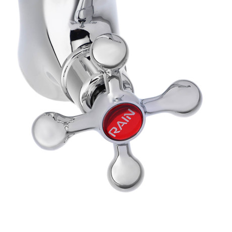 RAIN Смеситель для раковины Нефрит, керам. кран-буксы 1/2, латунь, хром