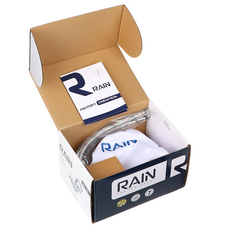 RAIN Смеситель для раковины Нефрит, керам. кран-буксы 1/2, латунь, хром