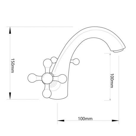 RAIN Смеситель для раковины Нефрит, керам. кран-буксы 1/2, латунь, хром