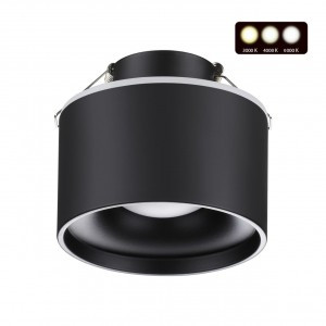 NOVOTECH 358962 SPOT NT22 242 черн. св-к встр.  LED 2K-4K-6K 12W вниз + 3W вверх 110-265V