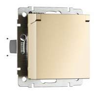 Werkel мех. роз. СУ 1 мест. 16A земля шторки крышка IP44 (шампань) W1171211 a069581