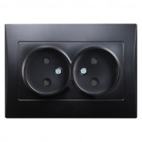 Smartbuy Вега роз. СУ двойная 10A черная (SBE-08b-10-S2-N)