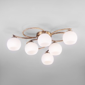 EUROSVET Люстра 6x40W E27 690х170 металл античная бронза/белый Alba 30144/6