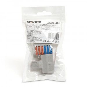 STEKKER клемма СМК разветв. с рычагом LD222-426 2х(1вх/3вых) 2,5(4)мм2 32A (уп.2шт цена за уп) 39489