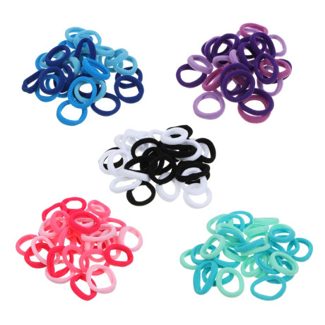 Резинки для волос ЮНИLOOK 30шт, d3,5см, полиэстер, 4-5 миксов цветов, ACS-88