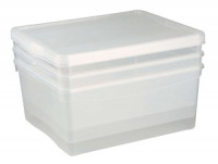 Комплект ящиков д/xранения 400x335x170 мм 3 шт прозрачный 431269801 Бытпласт