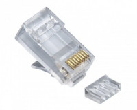 Штекер 8p8c (RJ45) cat 5e, со вставкой, 30 микрон (уп. 100 шт.), цена за уп-ку